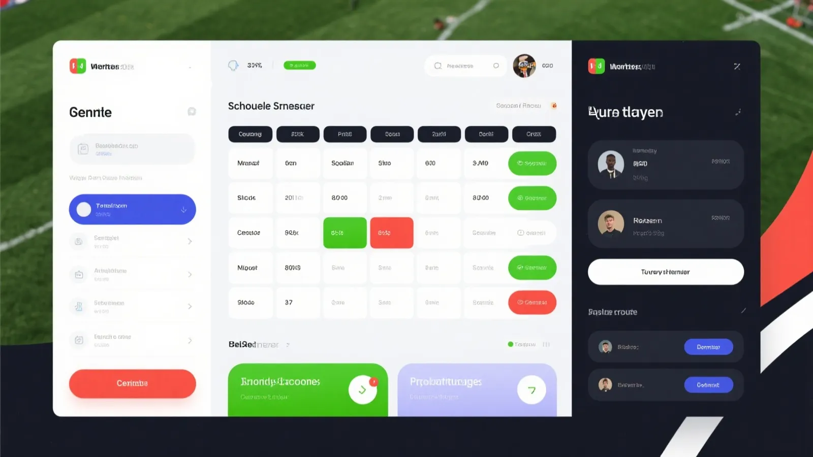 赛程与比赛中心界面示意图